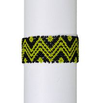 Bracelet élastique perlé autochtone • Peuple WAURÁ (du Brésil)