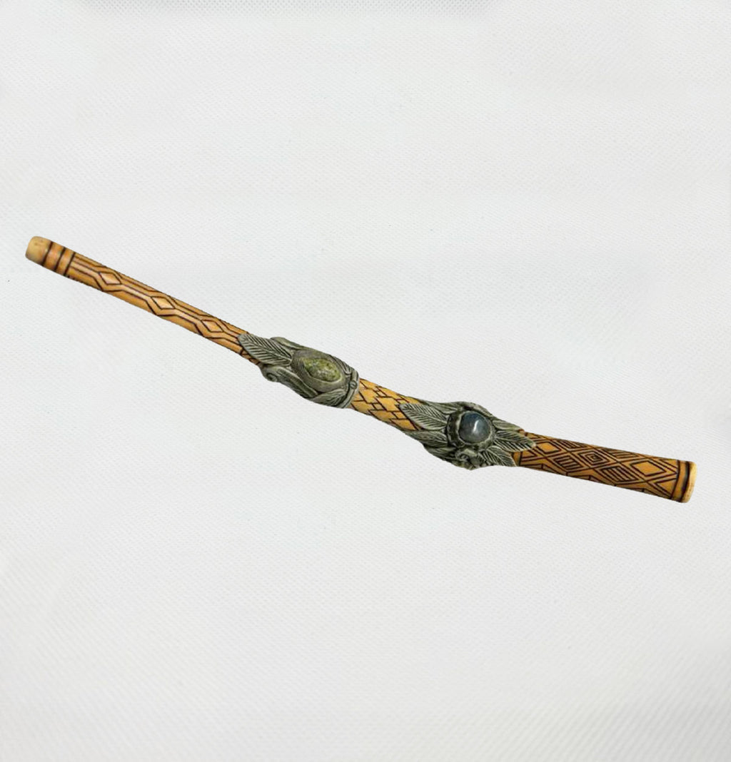 Tepi en Bambou • Tete Pawã pyrogravée (kenê)