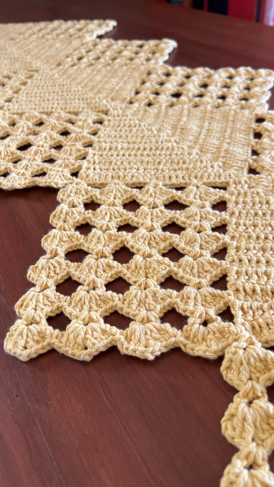 Brazilian Handmade Crochet Table Runner