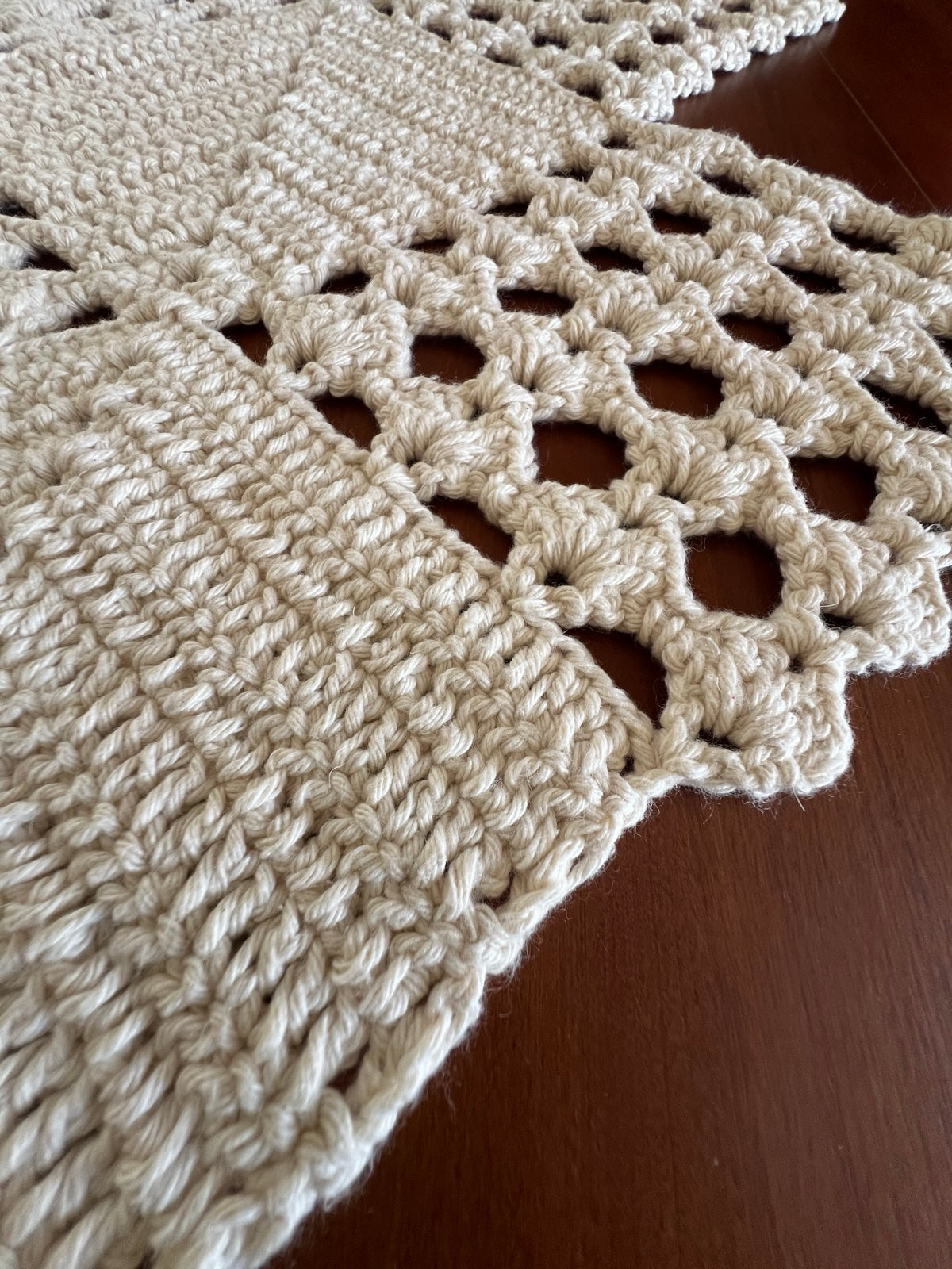 Brazilian Handmade Crochet Table Runner