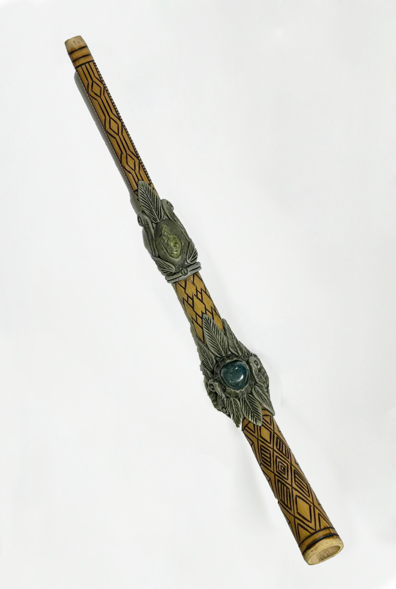 Tepi en Bambou • Tete Pawã pyrogravée (kenê)