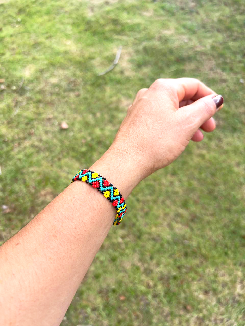 Indigenous Beaded Bracelet • KAMAYURÁ people (from Brazil)