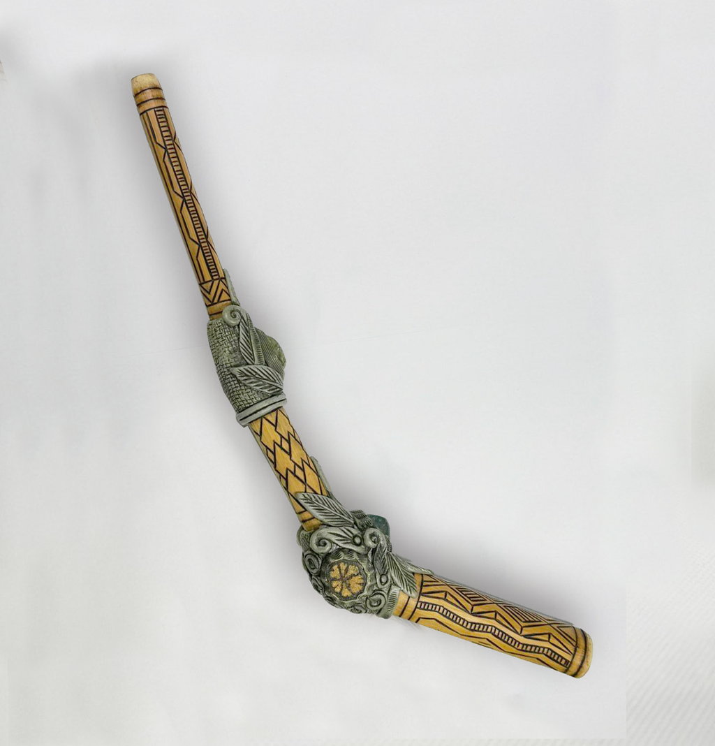 Tepi en Bambou • Tete Pawã pyrogravée (kenê)